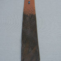 Men's Vintage 60s Neck Tie Skinny Narrow Copper Sharkskin Torches VFG