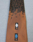 Men's Vintage 60s Neck Tie Skinny Narrow Copper Sharkskin Torches VFG