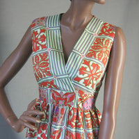 bodice, 1960s vintage baby doll dress Pucci style print