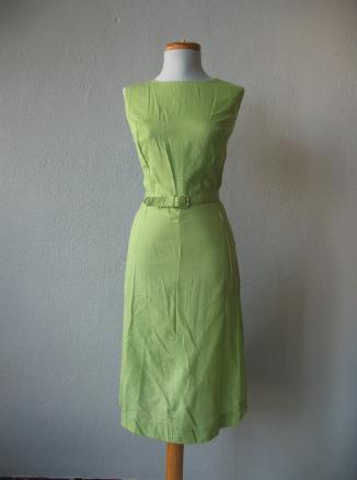 1950s vintage green sheath dress New Old Stock