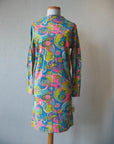 60s pyschedelic print dress, NOS