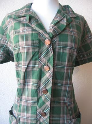 another view, 1960s plaid shift dress never worn
