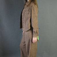 side view, 1970s pants suit elephant bell