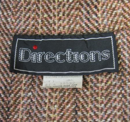 Directions label, 60s 70s women's pants and shirtjac