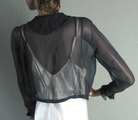 back view, Edwardian antique see through blouse top