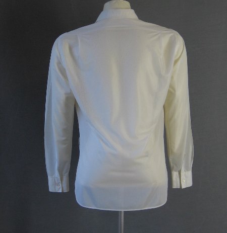back view, men's 1960s mesh long sleeved tailored shirt
