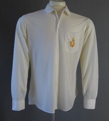 1960s white mesh men's shirt, tailored in Vietnam