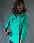 1950s green silk women's jacket