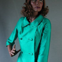 1950s green silk women's jacket