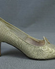 Women's Vintage 60s Pumps by Enna Jetticks Heels Shoes Gold Lame Rhinestone Deadstock? 7.5 VFG