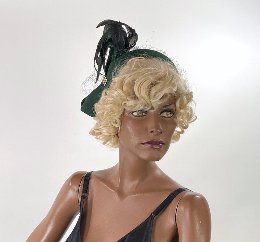 1950s vintage cocktail hat with swag