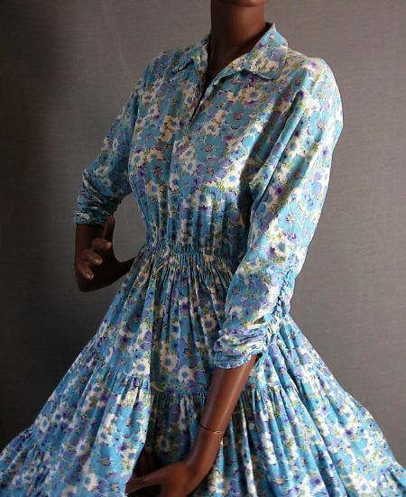 bodice, 50s vintage circle skirt shirtwaist dress