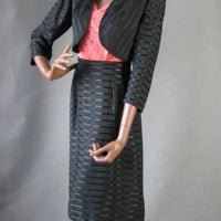 vintage 1950s brocade stripe cropped suit  jacket 