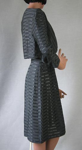 side view, bolero jacket and skirt set