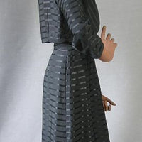 side view, bolero jacket and skirt set