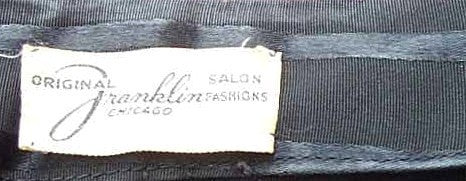 1950s vintage Franklin evening suit label