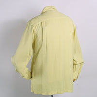 Vintage 50s Mens Rayon Gab Shirt Yellow VFG Small to Medium Gabanaro