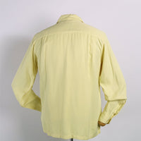 Vintage 50s Mens Rayon Gab Shirt Yellow VFG Small to Medium Gabanaro