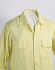 Vintage 50s Mens Rayon Gab Shirt Yellow VFG Small to Medium Gabanaro