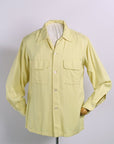 Vintage 50s Mens Rayon Gab Shirt Yellow VFG Small to Medium Gabanaro