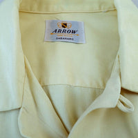 Vintage 50s Mens Rayon Gab Shirt Yellow VFG Small to Medium Gabanaro