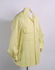 Vintage 50s Mens Rayon Gab Shirt Yellow VFG Small to Medium Gabanaro