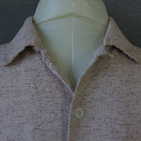 close up view of collar and fabric, 50s heathered silk shirt