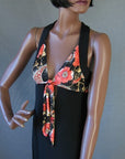 bodice, 1970s halter top dress, Celia Birtwell inspired print