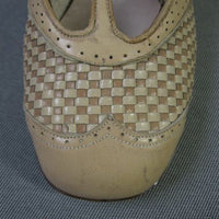 20s Flapper Shoes Vintage Heels Spectator T-Strap Women's VFG Basket Weave 6