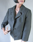 60s black Chanel style suit jacket, open