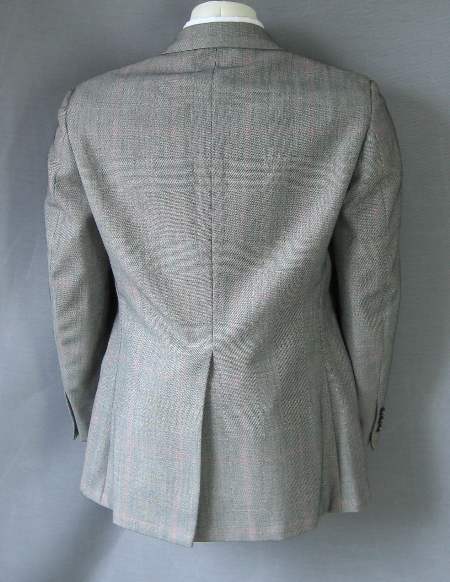 back view, vintage glen plaid suit jacket