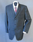 1960s vintage men's dark gray sharkskin suit jacket