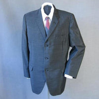 1960s vintage men's dark gray sharkskin suit jacket