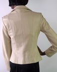 back view, cropped curvy leather jacket