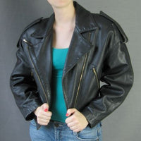 Hoban North Beach Leather motorcycle jacket, open