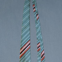 Men's Vintage 50s Neck Tie Ice Green Diagonal Striped VFG