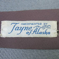 50s skinny necktie label, Handpainted by Jayne of Alaska