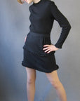 another view, 70s belted sheath littel black dress LBD