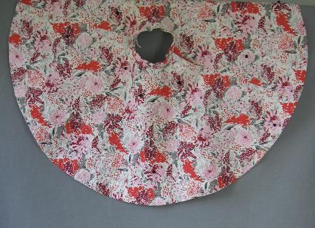vintage 1950s full circle skirt red and pink print