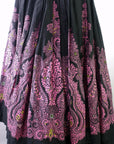 50s 60s Full Skirt Women's Vintage Paisley Print Black Pink VFG Medium Sears Kerrybrooke