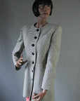 1980s wool houndstooth designer jacket 40s style