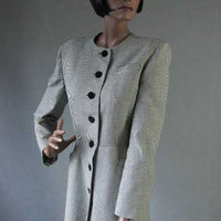 1980s wool houndstooth designer jacket 40s style