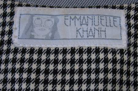 80s houndstooth jacket label, Emmanuelle Khanh