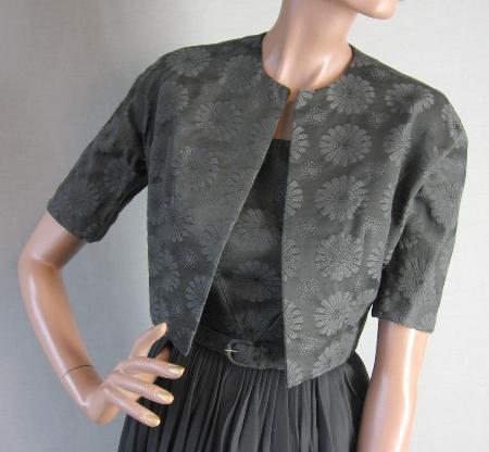 50s 60s brocade bolero jacket with dress