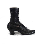 Edwardian Black Leather Women's Boots Vintage Shoes Laird Schober VFG Antique