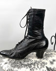 Edwardian Black Leather Women's Boots Vintage Shoes Laird Schober VFG Antique