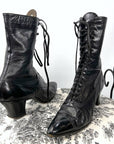 Edwardian Black Leather Women's Boots Vintage Shoes Laird Schober VFG Antique