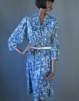 1950s vintage jersey print dress plus size