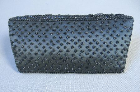 back view, 60s Hong Kong beaded clutch bag