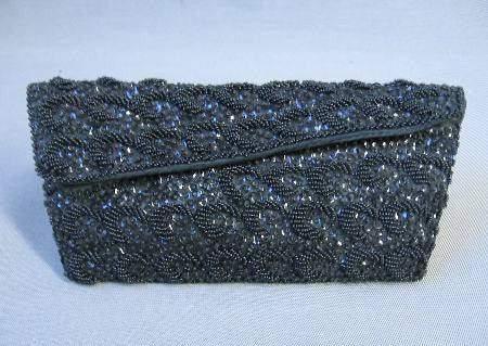 assymmetrical 1960s vintage beaded clutch purse